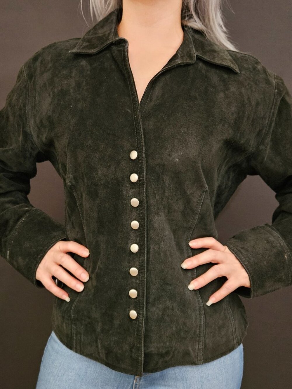 00s Black Suede Leather Jacket